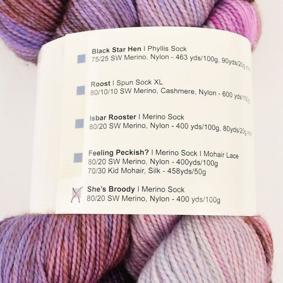 Hue Loco Backyard Chicken Club Merino Sock Yarn 400 Yds She's Broody Colorway - Picture 3 of 3